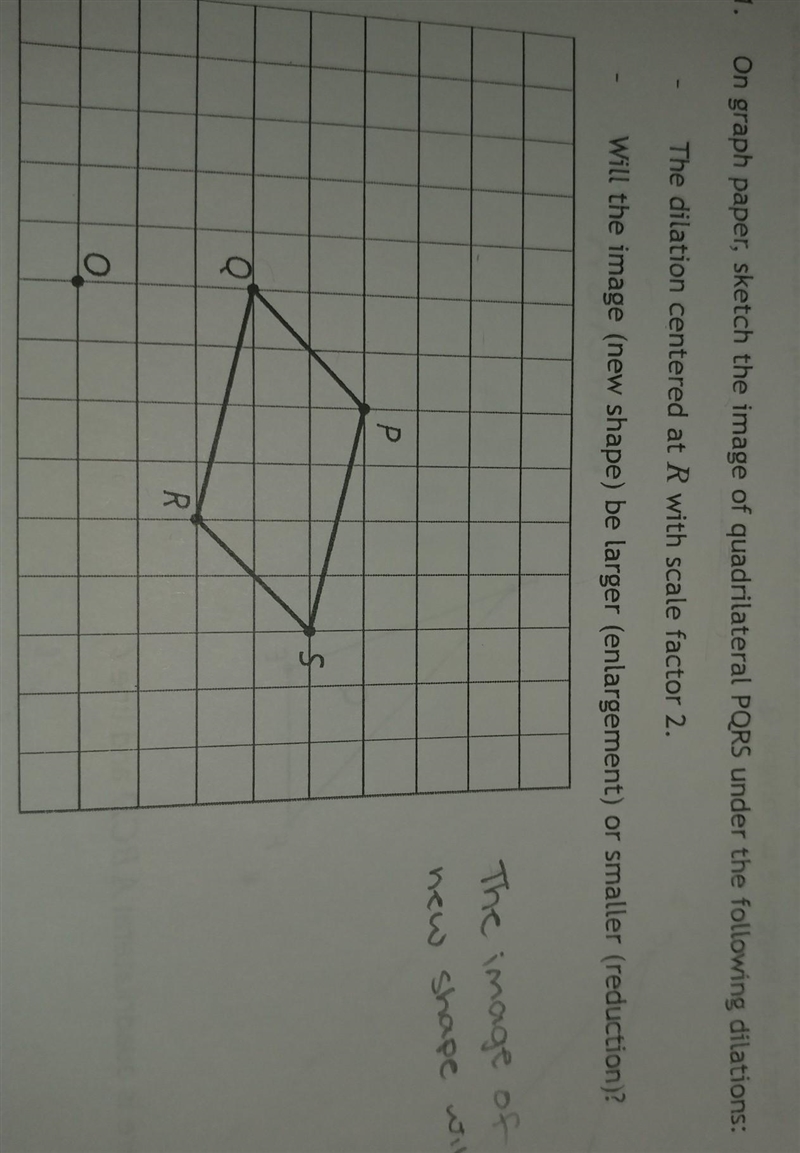 Will the image of the new shape be larger or smaller?​-example-1