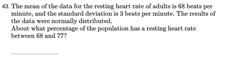 What percentage of the population has a heart rate between 68 and 77-example-1