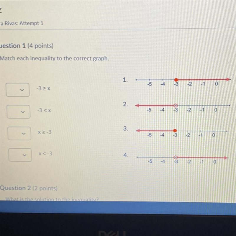 Match each inequality to the correct graph.-example-1