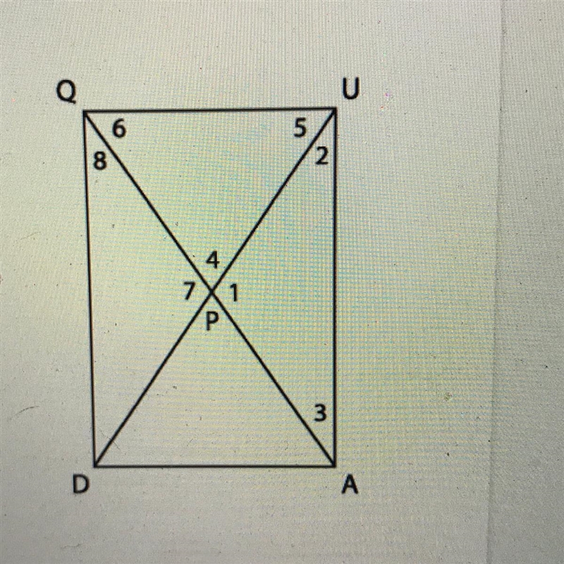 Given rectangle QUAD, if QU = 13, find DA.-example-1