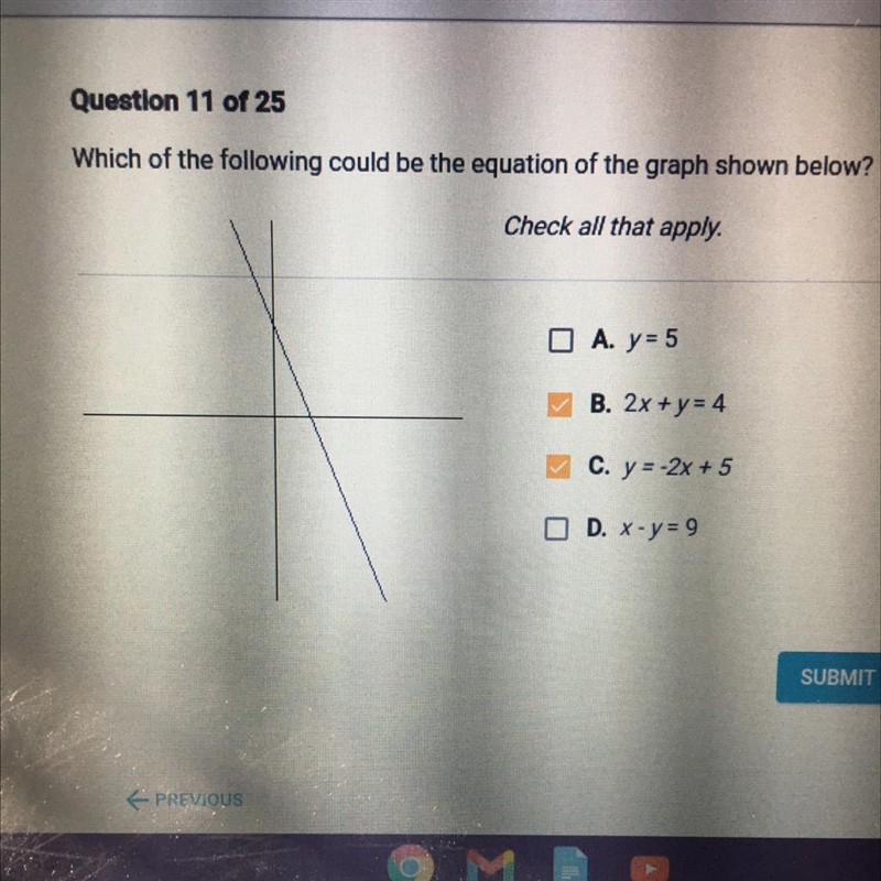 Which of the following could be the equation of the graph shown below? Check all that-example-1