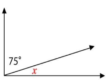 What is the value of x ? A.285˚ B.105˚ C.75˚ D.15˚-example-1