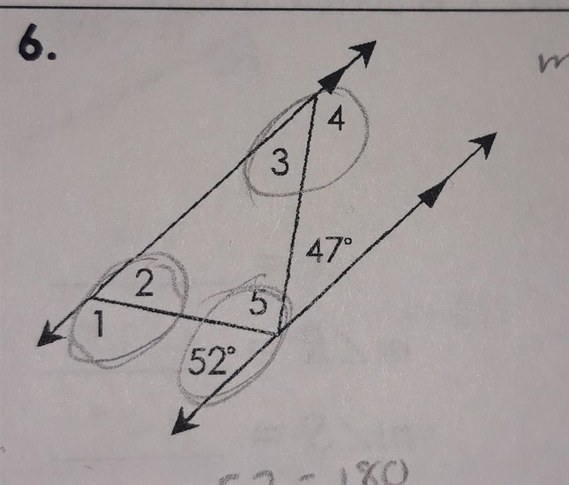 6. Find all missing angles m<1 m<2 m<3​-example-1