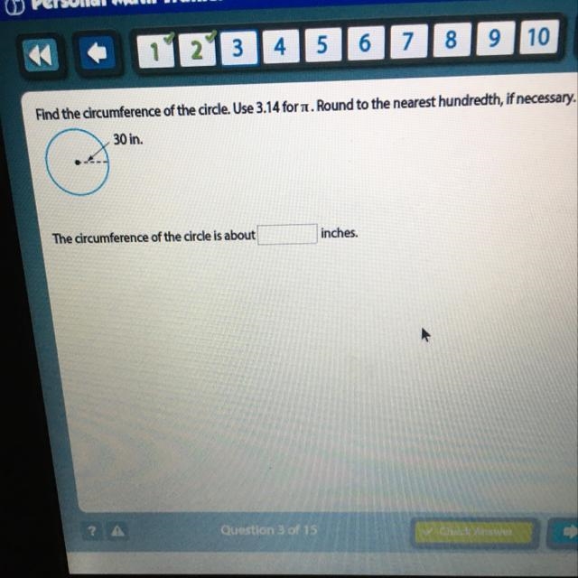 What is the circumstance of the circle-example-1