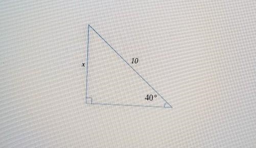 Solve for x in the triangle below. round you answer to the nearest tenth.​-example-1