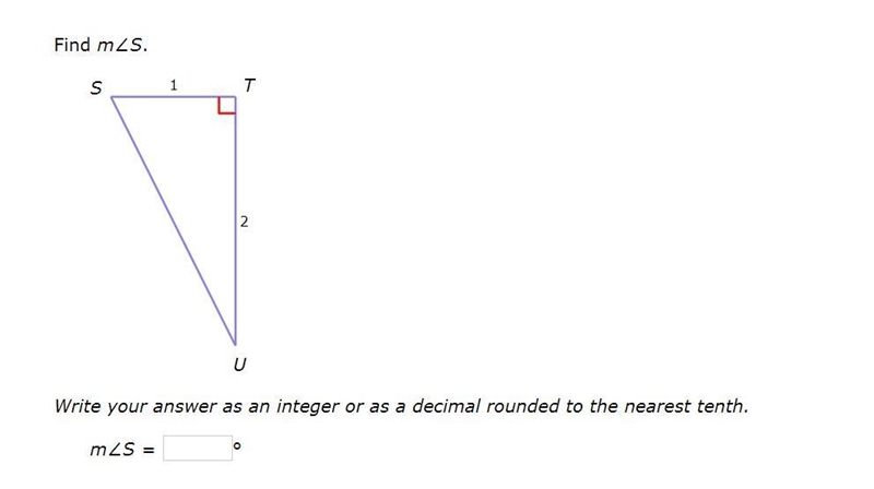 Correct answers only please! Find m∠S. Write your answer as an integer or as a decimal-example-1