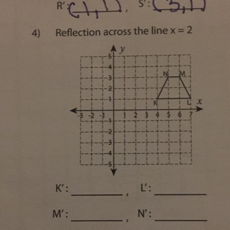 What is the reflection of K and L and M and N-example-1