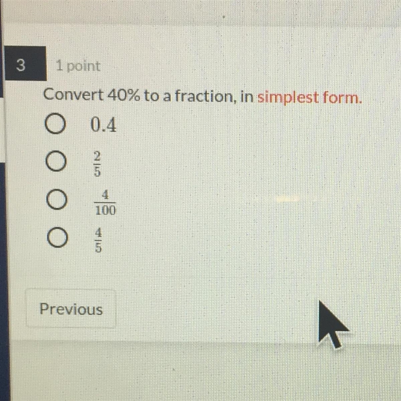 Convert 40% to a fraction, in simplest form.-example-1