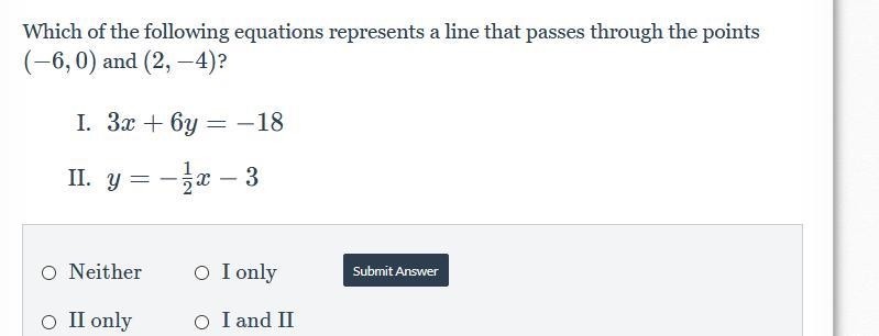 Which of the following equations represents a line that passes through the points-example-1