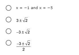 Solve x2 + 6x + 7 = 0 Answers:-example-1