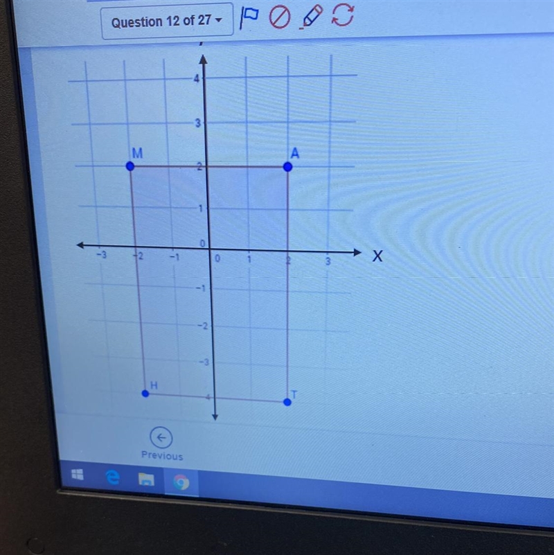 Select all the transformations that would carry rectangle MATH onto itself. Aa reflection-example-1