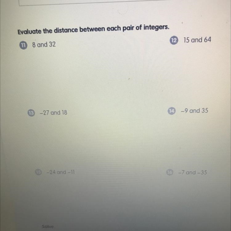 Evaluate the distance between each pair of integers-example-1