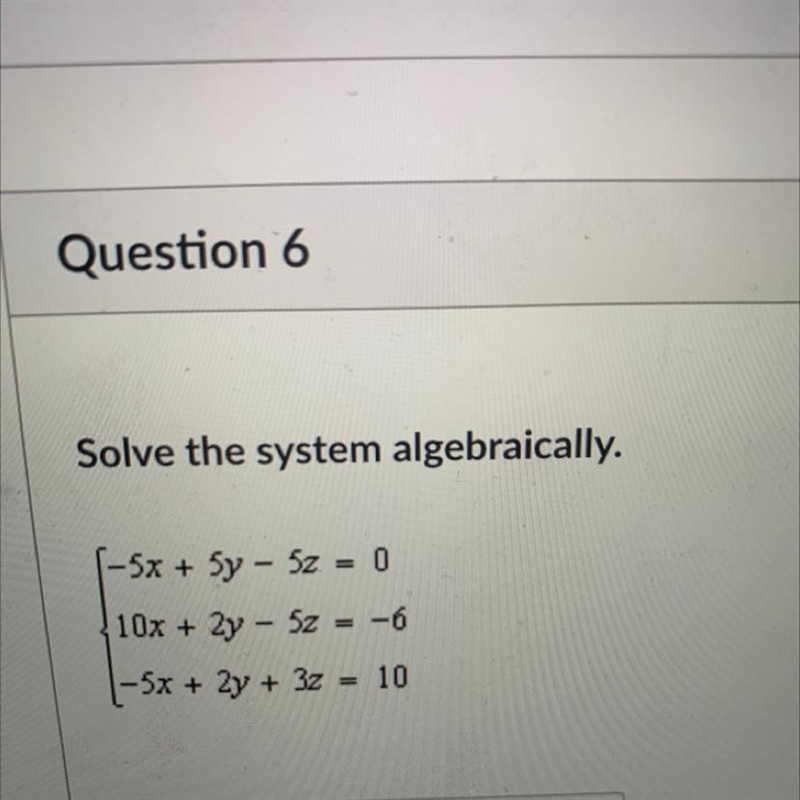 Solve the system algebraically. PLEASE-example-1