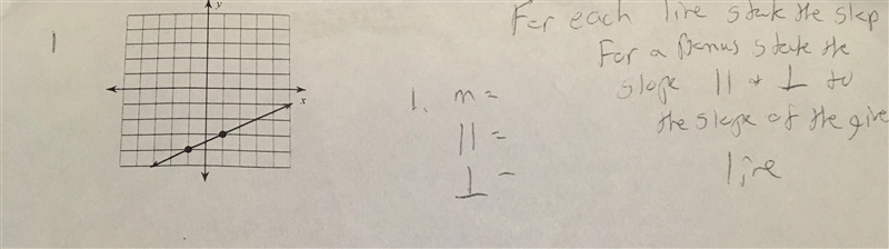 for each line state the slope, for a bonus state the slope l l & ⟂ to the slope-example-1