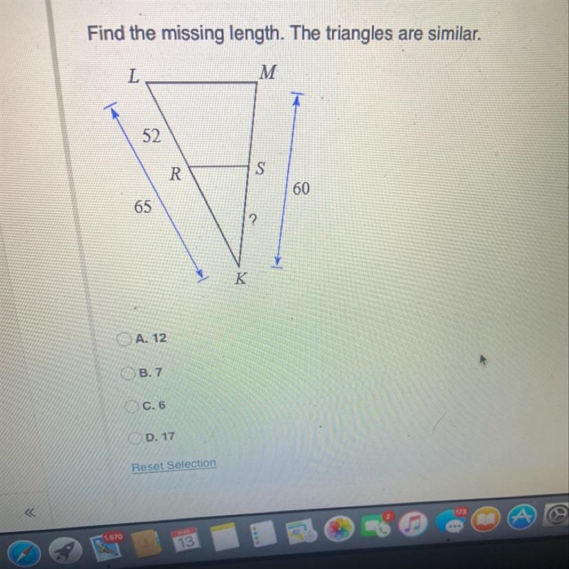 What is the missing length? help plssss-example-1