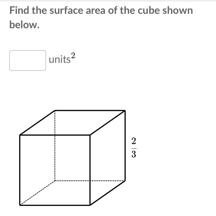 Help!!! Find the surface area of the cube shown below-example-1