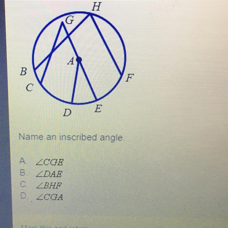 Name an inscribed angle-example-1