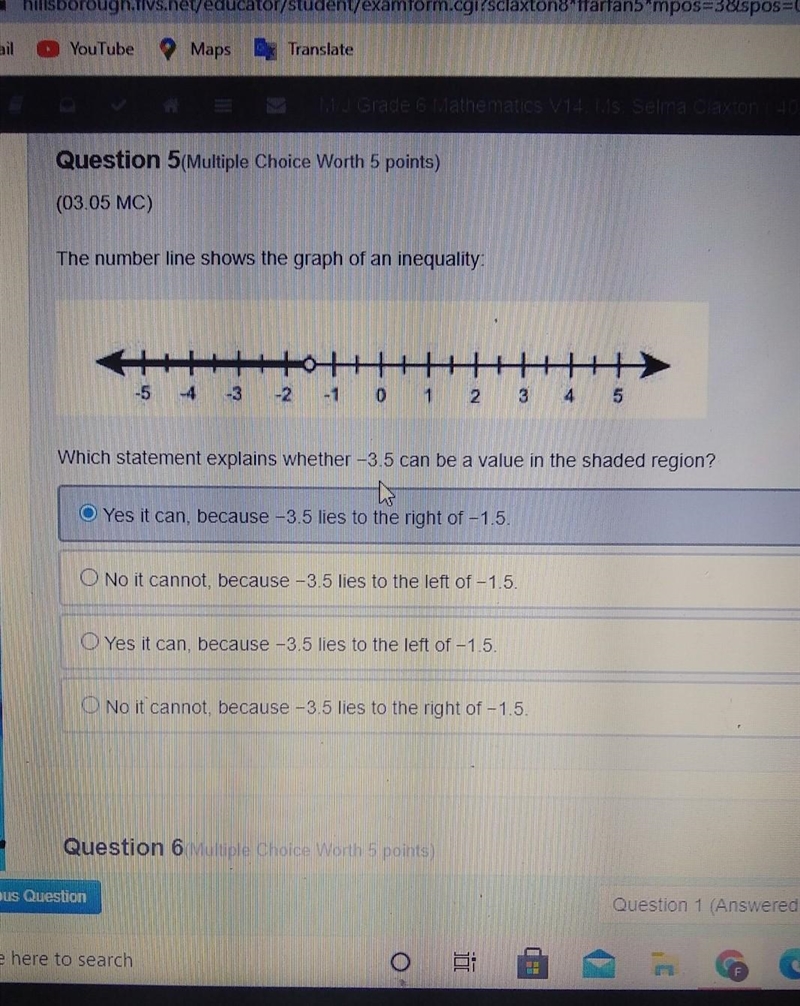 The number line shows the graph of inequality.​-example-1