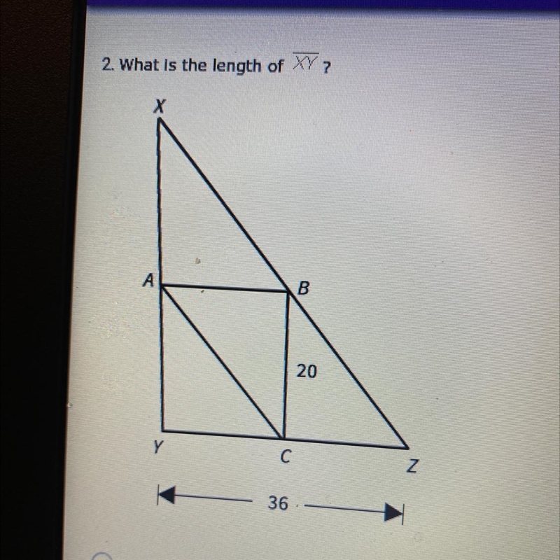 What is the length of XY?-example-1