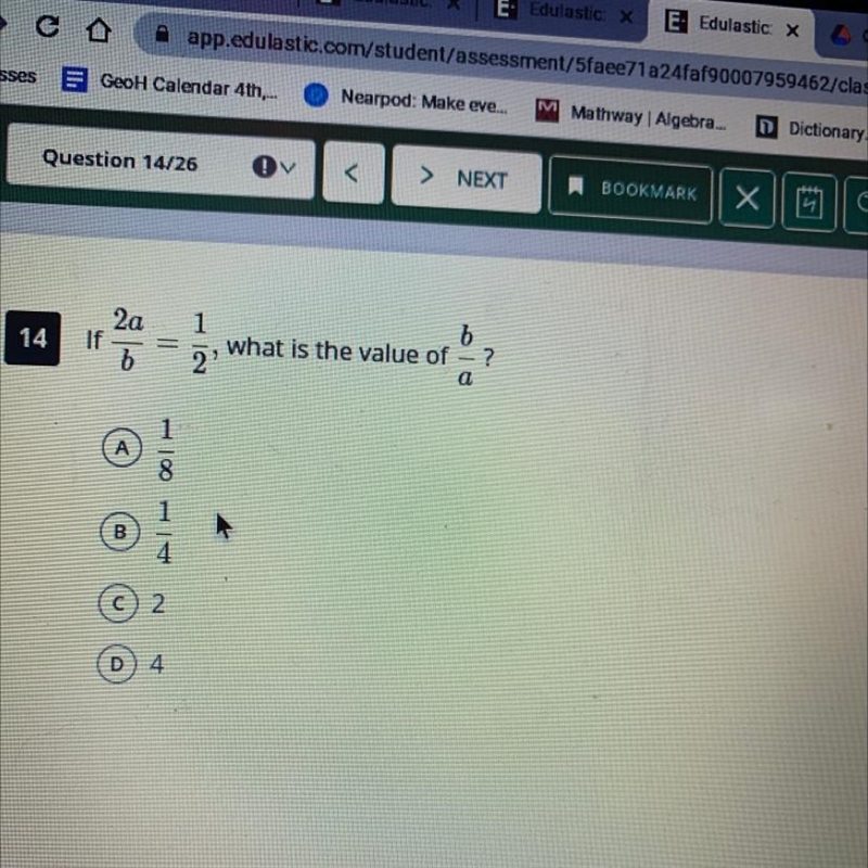 If 2a/b = 1/2, what is the value of b/a-example-1