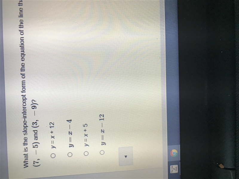 What is the slope intercept form of the equation of the line that passes through the-example-1