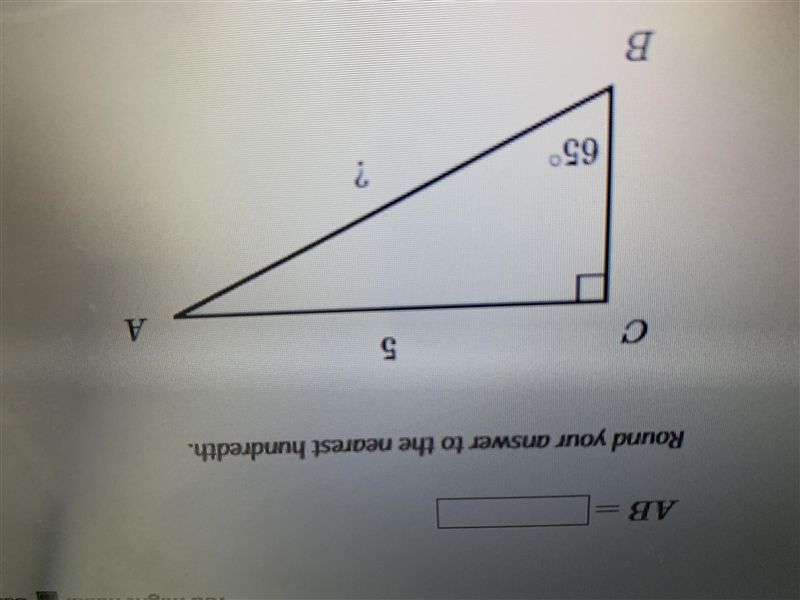 Find side AB and round your answer to the nearest hundredth, help please.-example-1