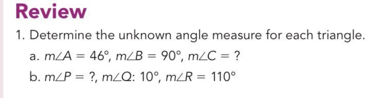 Determine the unknown angle measure 8th grade-example-1