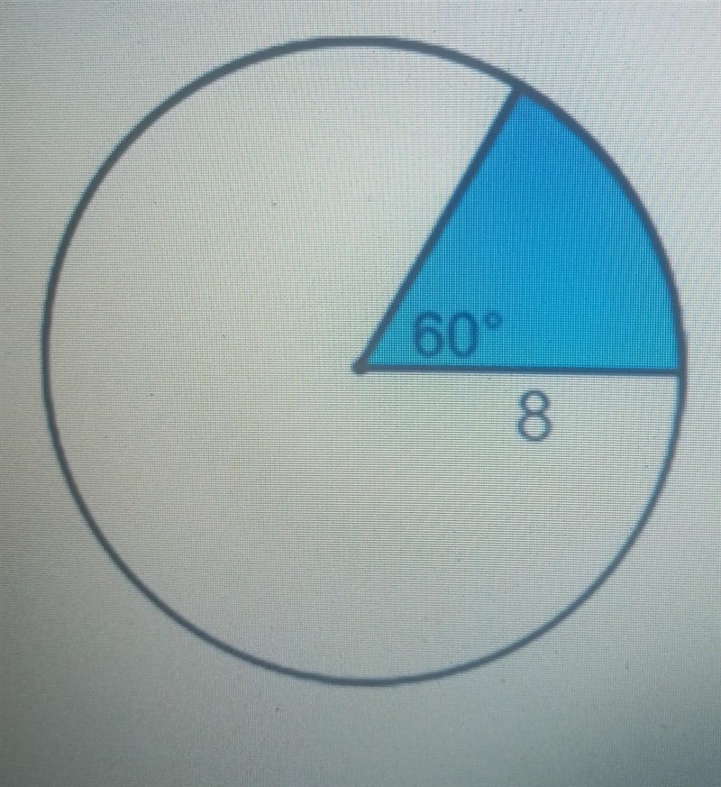 Find the area of the blue sector. leave your answer in terms of pie​ please I need-example-1