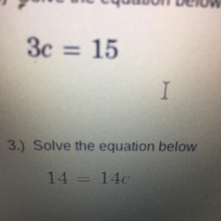 Solve the equation below 3c=15-example-1