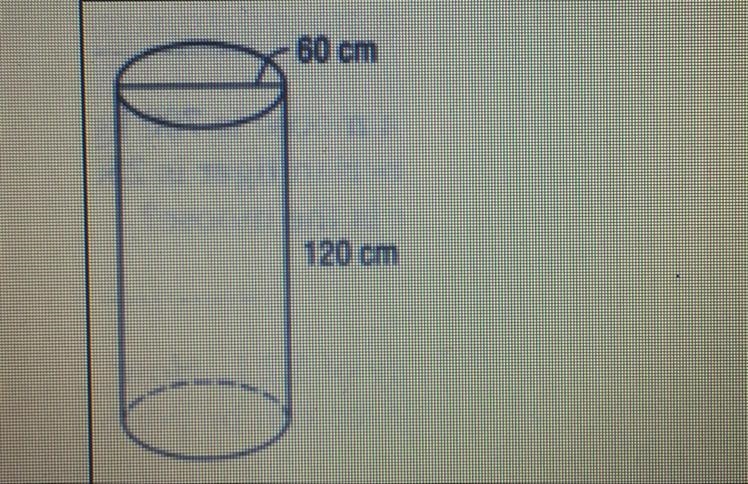 Calculate the surface area and the volume of the cylinder. Pls!! Show how you got-example-1