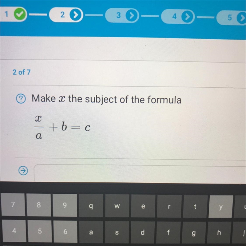 Make x the subject of the formula х +b= a-example-1