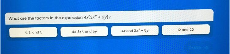 What are the factors in the expression 4x(3x2 + 5y)?-example-1