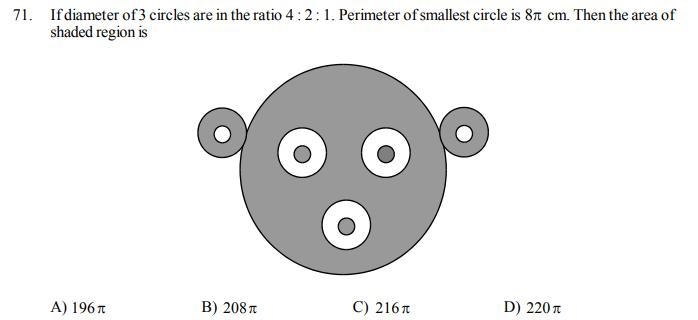 Help asap short its an MCQ If the diameter of 3 circles is in the ratio 4: 2: 1. The-example-1