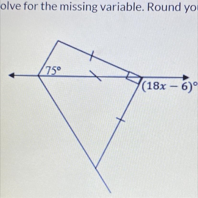 Solve for the missing variable. Round your answer to the nearest tenth.-example-1