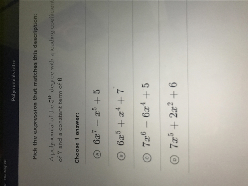 A polynomial of the 5th degree with a leading coefficient of 7 and a constant term-example-1