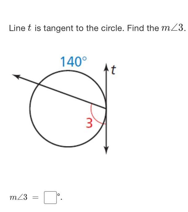 In order to answer the following question, please use the image below: Line t is tangent-example-1