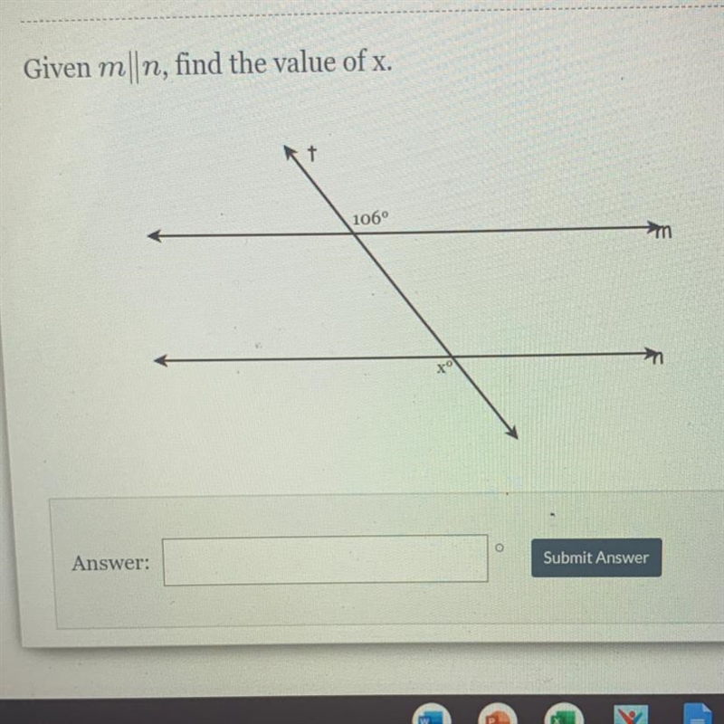 Given m ll n find the value of x-example-1