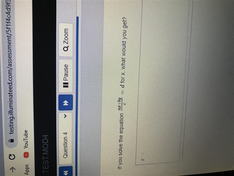 Y’all please helppp it says (ax + by)/c = d solve for x-example-1