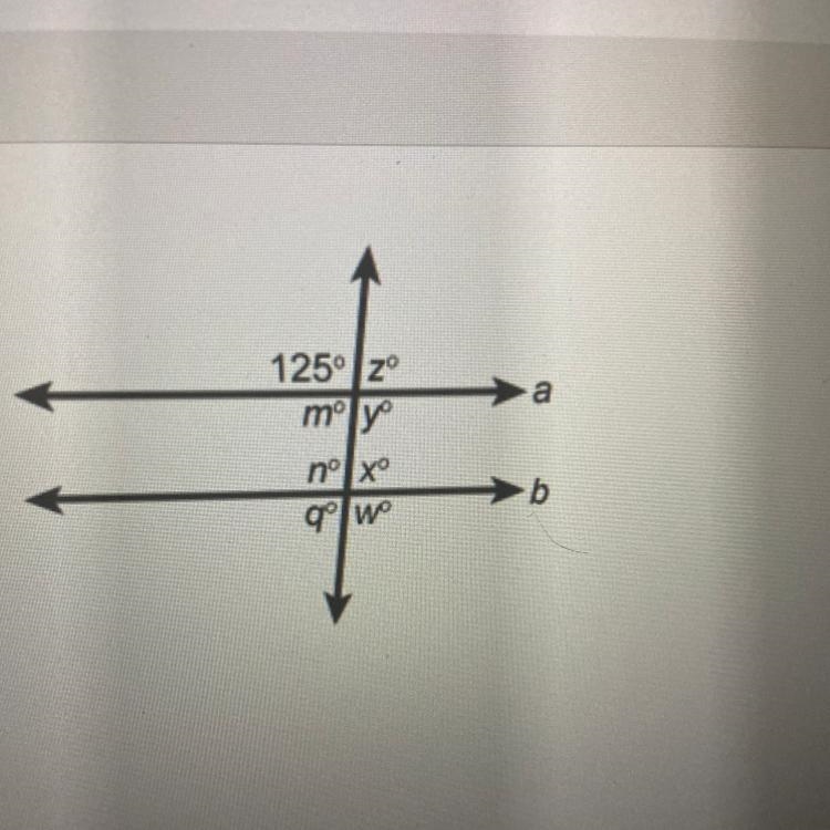 Lines a and b are parallel. What is the measure of angle m? Enter your answer in the-example-1