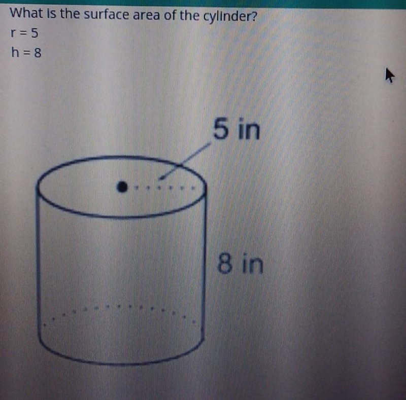 What is the surface area of this cylinder ?q​-example-1