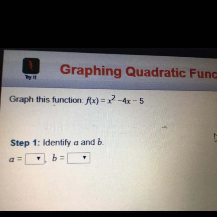 Graph this function:f(x)=x^2-4x-5-example-1