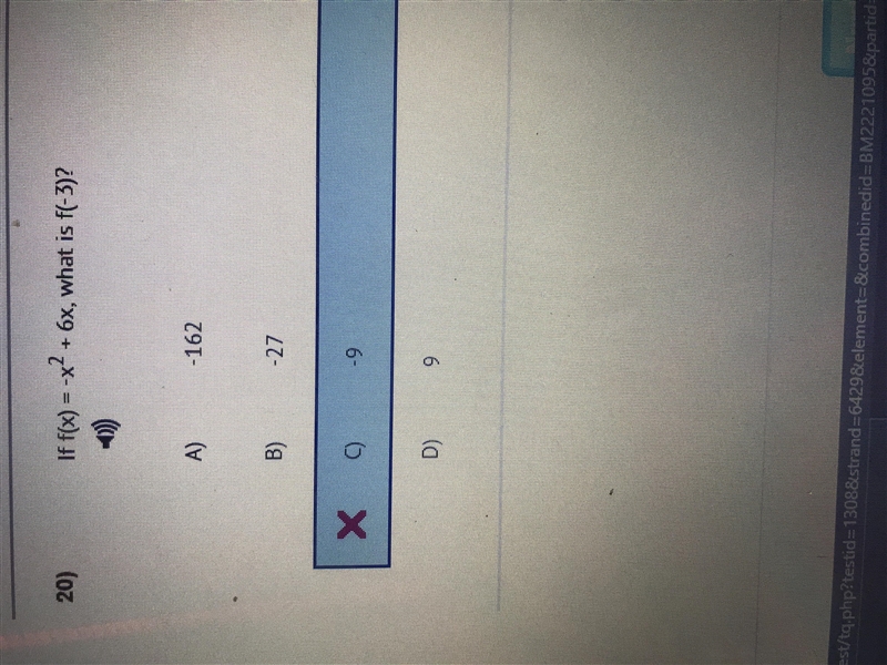 If f(x)= -x^2 + 6x, what is f(-3)?-example-1