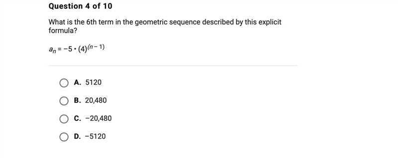 What is the 6th term in the geometric sequence described by this explicit formula-example-1