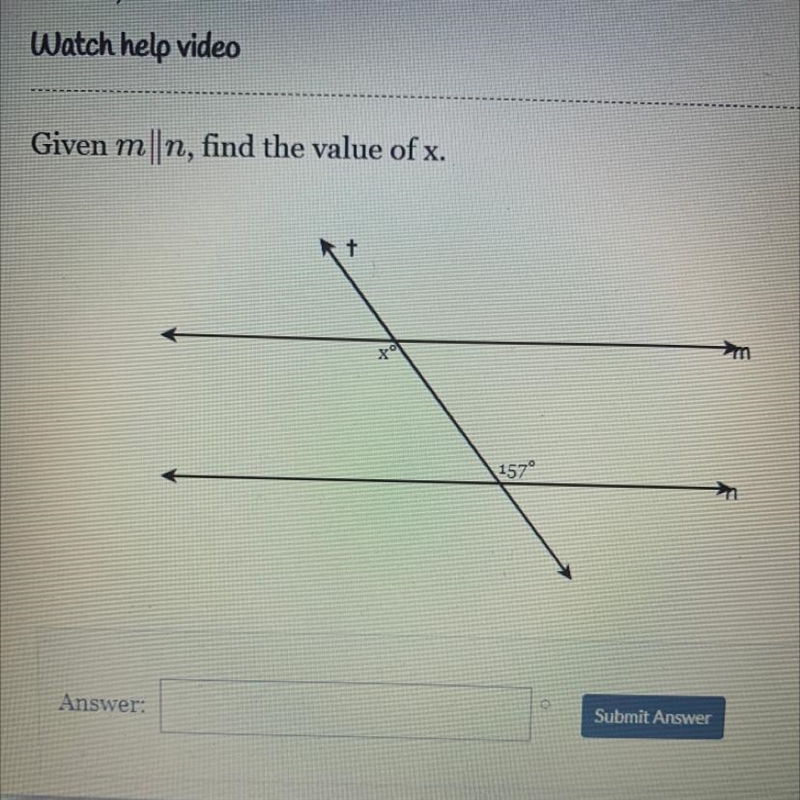 Given m||n, find the value of x. + m 1579-example-1