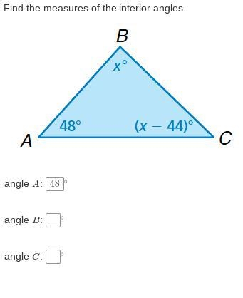 Find the measure of the interior angle.-example-1