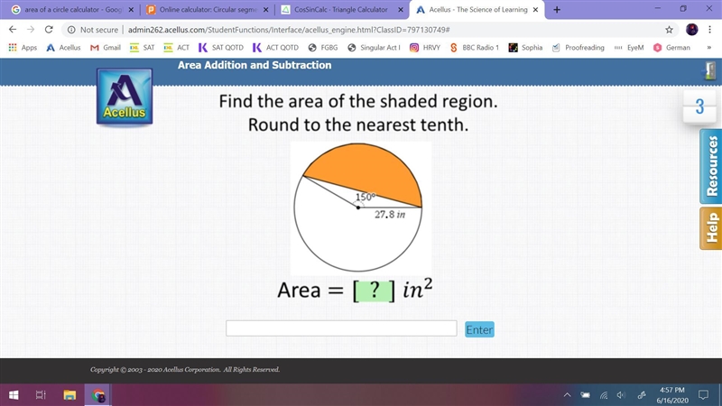 Find the area of the shaded region, steps are appreciated! Thanks!-example-1