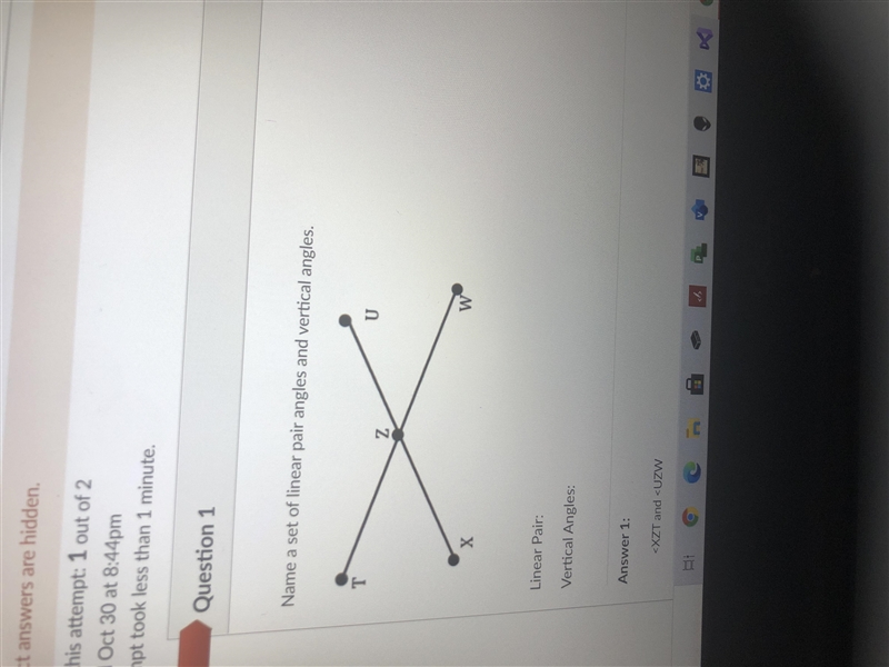 How do you find vertical angles and linear pairs on intersecting lines-example-1