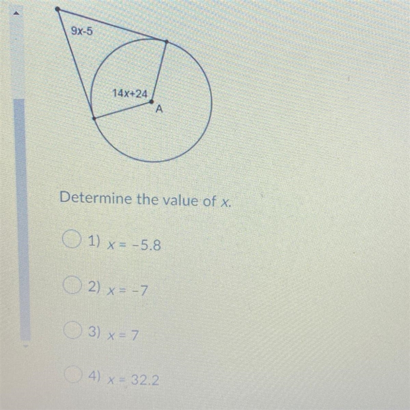 Determine the value of x.-example-1