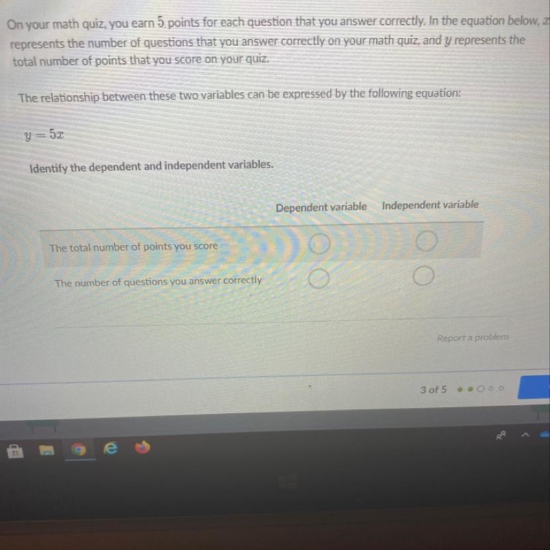 Identify the dependent and I depend variable-example-1