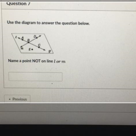 Name a point NOT on line l or m-example-1